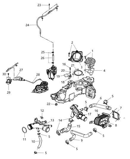 1985 Dodge Aries Valve EGR Diagram for 68029525AA