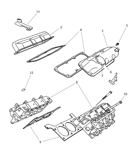 2014 Dodge Charger Gasket Cylinder Head Left Diagram for 4781149AA