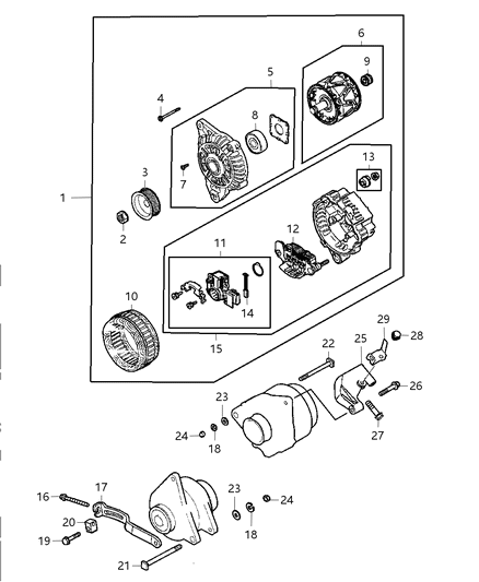Pulley Alternator Diagram for MD619238