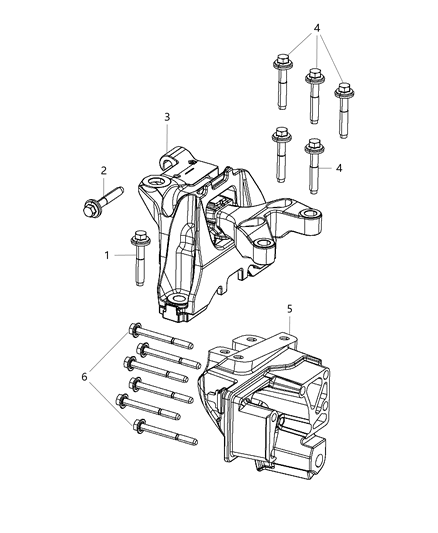 Bracket Engine Mount Diagram for 4627593AA