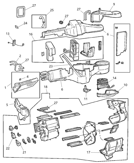 1999 Dodge Grand Caravan Tube A/C Radio Cooling Diagram for 4882297AB