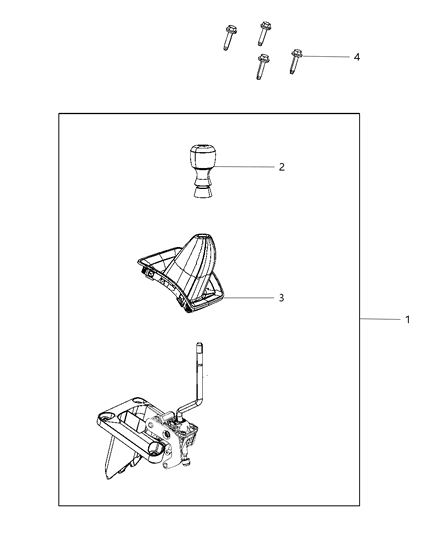 2010 Dodge Caliber Boot Gearshift Serviced With Item #1 Diagram for 4721998AA
