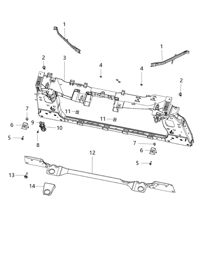 Panel Radiator Closure Diagram for 68243736AE