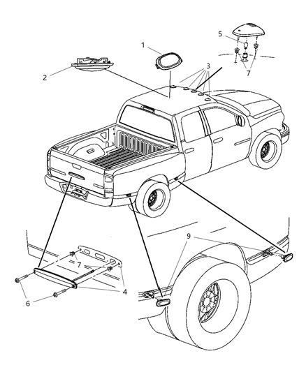 Lens Reading Lamp Diagram for 5073071AA