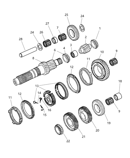 1997 Chrysler Concorde Gear Countershaft Sixth Diagram for 5010074AA