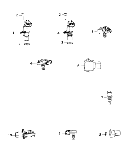 M.A.P. Sensor Diagram for 68447683AA