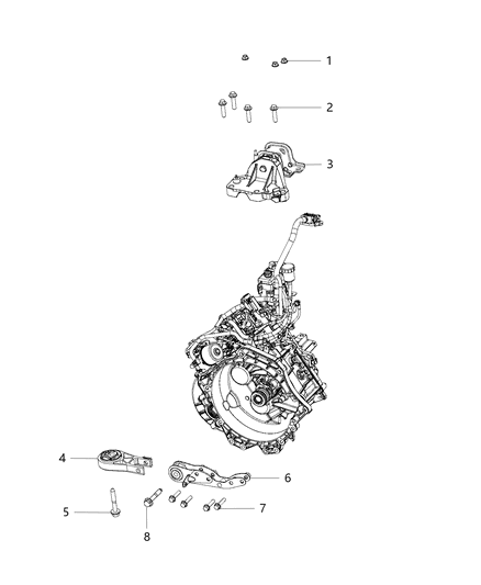 1997 Jeep Cherokee Bracket Torque Strut Diagram for 68099790AA