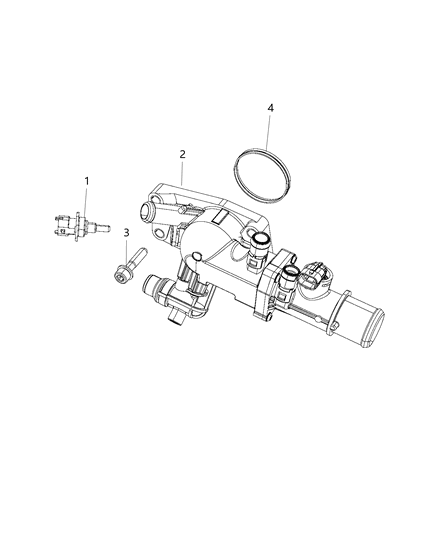 1994 Dodge Shadow Thermostat And Housing Diagram for 68439522AA