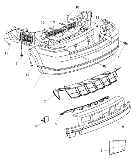 Fascia Rear Primed Includes Item 10 Diagram for YC95TZZAD