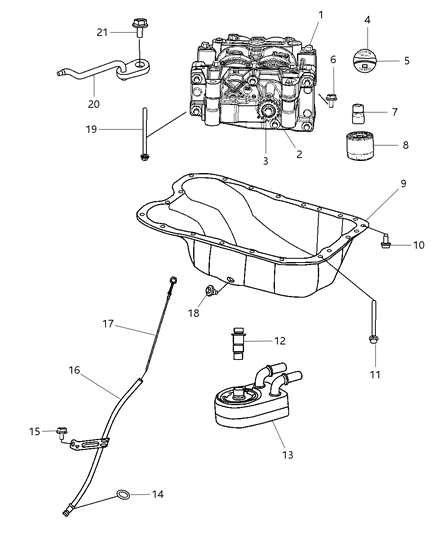 1984 Dodge D350 Shaft Package Balance With Oil Pump Diagram for 5189868AC
