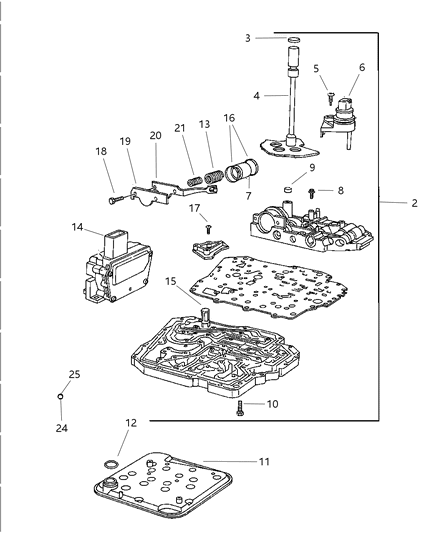 2024 Ram 1500 Classic Solenoid Package Valve Body Diagram for 5143151AA