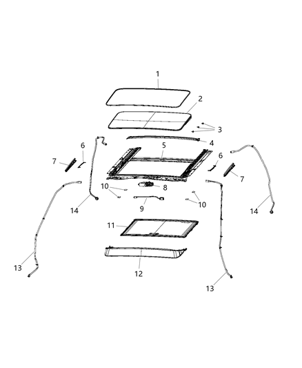 Motor Sunroof Diagram for 68082477AC