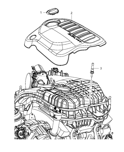 2004 Chrysler Town & Country Cover Engine Diagram for 4593902AB