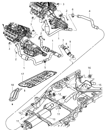Pipe And Converter Exhaust Diagram for 52855760AB