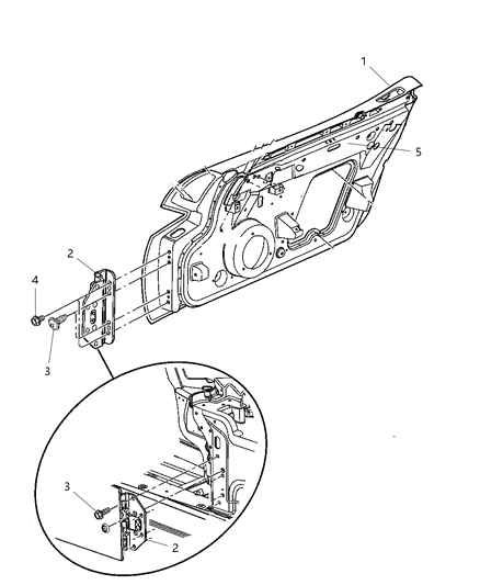 Hinge Front Door Diagram for 4865462AE