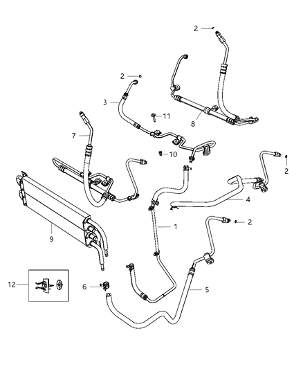 Hose Power Steering Pressure Power Steering Pump To Gear Diagram for 5181560AB