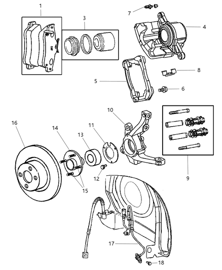 2018 Dodge Durango Hub Wheel Diagram for 4670292AE