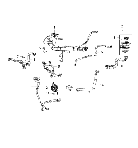 Bracket Hose Diagram for 68361734AB