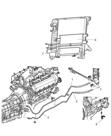 Tube And Hose Oil Cooler Diagram for 52028925AD