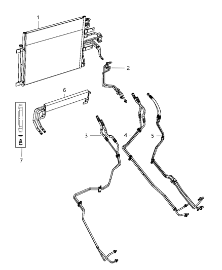 Tube Jumper Transmission Oil Cooler Diagram for 68079000AA