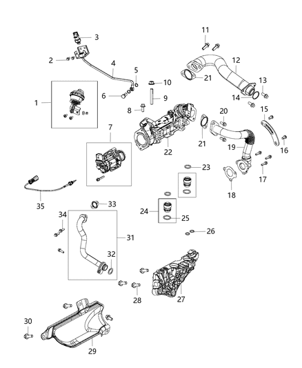 Support EGR Cooler Diagram for 68229399AA