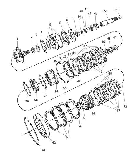 Retainer Package Transmission Low & Reverse Clutch W/Gasket Diagram for 68800255AA