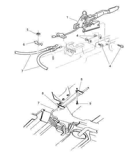 1999 Chrysler Sebring Lever Assembly, Parking Brake Diagram for 154553