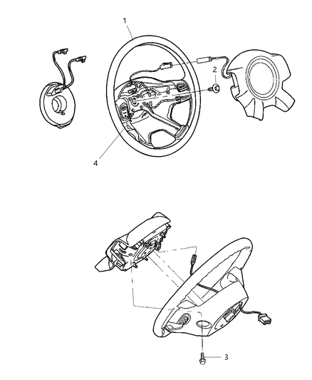 Bezel Steering Wheel Diagram for 68028977AA