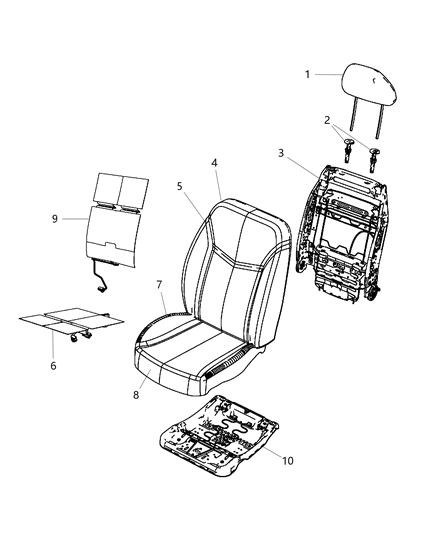 Headrest Front Diagram for 1RX24DX9AA