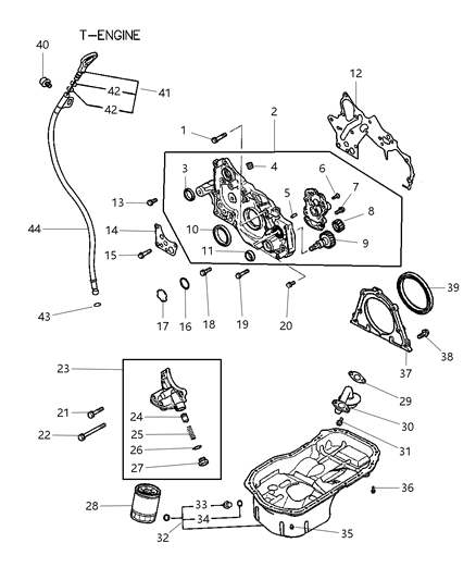 2002 Dodge Stratus Filter Engine Oil Diagram for MD360935