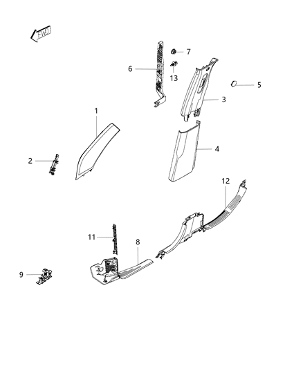 Molding Sill, Front Passenger Side Diagram for 6CT17GTVAA