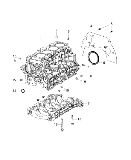 Seal Crankshaft Oil Rear Diagram for 68252219AA