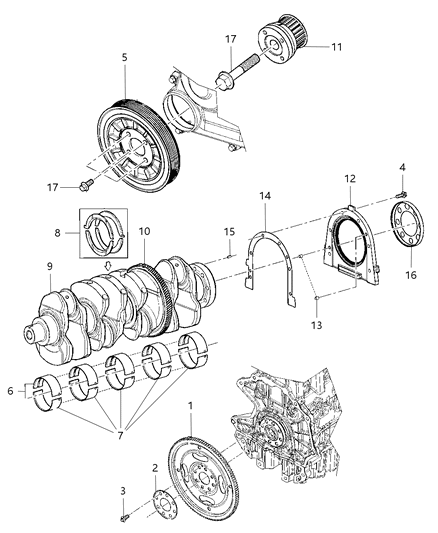 Bolt Hexagon Flange Head Diagram for 68054208AA