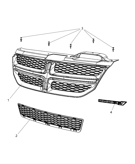 Grille Lower Diagram for 55000808AB