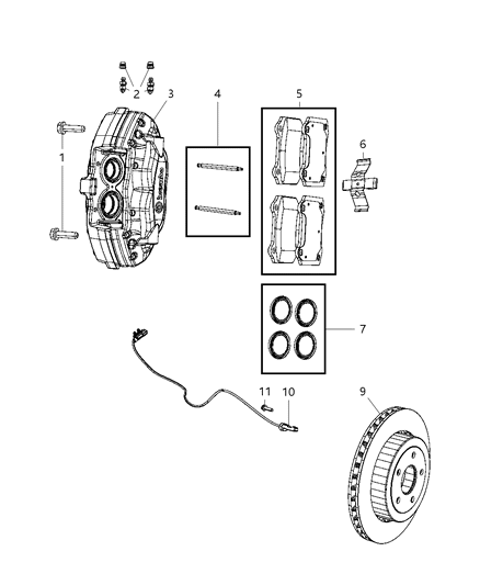 2012 Jeep Wrangler Pad Kit Rear Disc Brake Diagram for V2010871