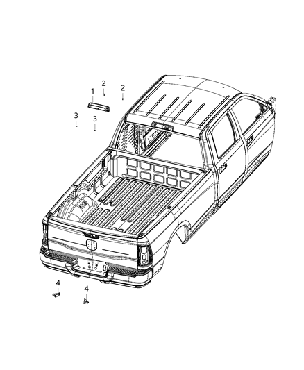 Lamp Center High Mounted Stop Diagram for 68298380AE