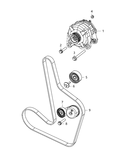 1986 Dodge D250 Generator Engine Diagram for R5033759AB