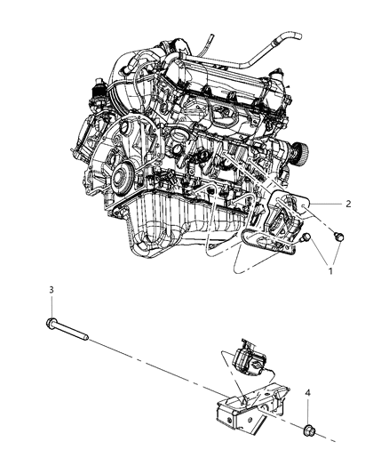 2012 Ram 2500 Insulator Engine Mount Diagram for 52129480AA