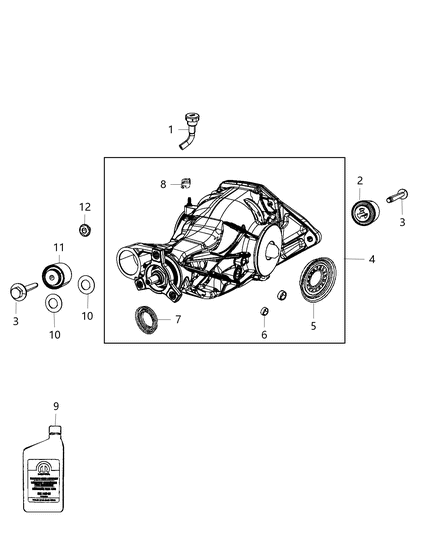 2015 Jeep Wrangler Mount Differential Diagram for 68019885AA