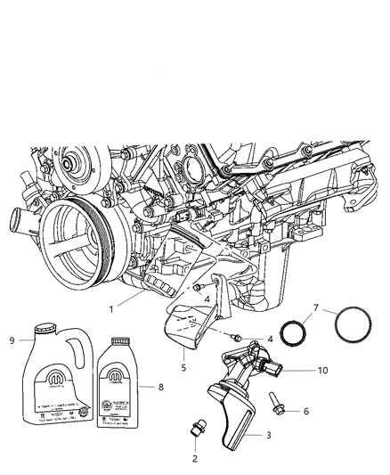 2010 Jeep Commander Adapter Oil Filter Diagram for 53013680AD