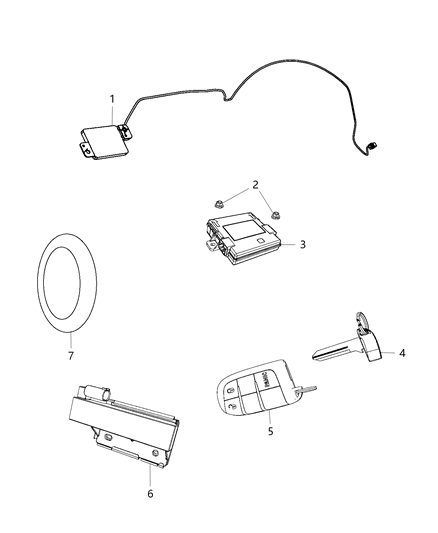 1985 Dodge Ram 50 Antenna Remote Start And Keyless Entry Diagram for 68185768AD