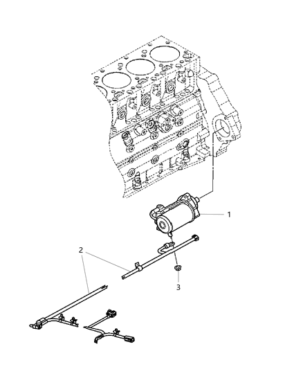 2000 Chrysler Grand Voyager Starter Engine Diagram for 68002981AA