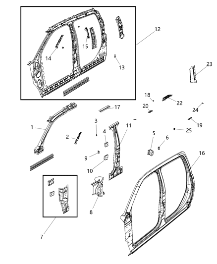 Baffle A Pillar Diagram for 68026704AB