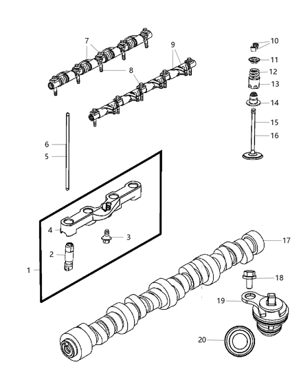 Push Rod Intake Valve Diagram for 5037476AB