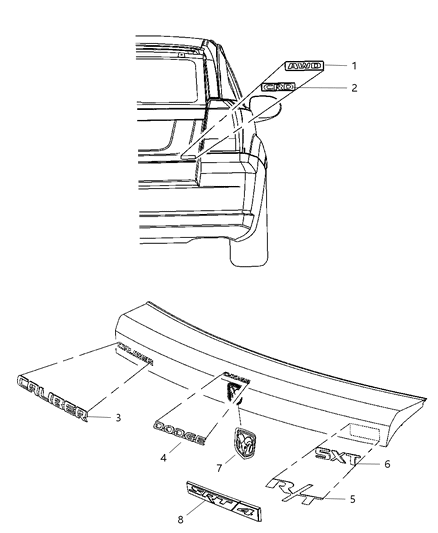 1993 Dodge D250 Nameplate R/T Diagram for 4806327AA