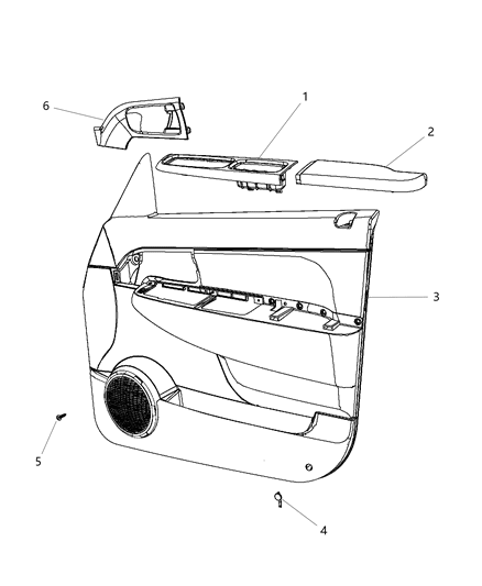 Bezel Door Trim Panel Diagram for 1DF94VT9AE