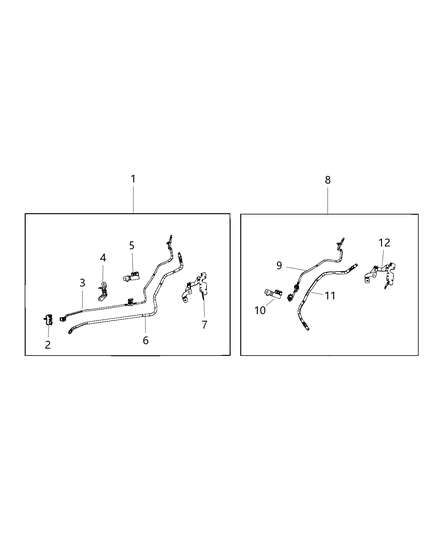 2005 Chrysler PT Cruiser Bundle Fuel Supply And Vapor Line Diagram for 68468162AA