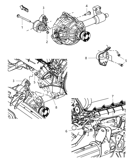 2000 Dodge Caravan Insulator Engine Mount Diagram for 52855539AD