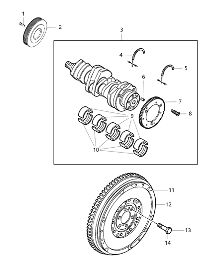 Bolt M6X16 Diagram for 68096836AA