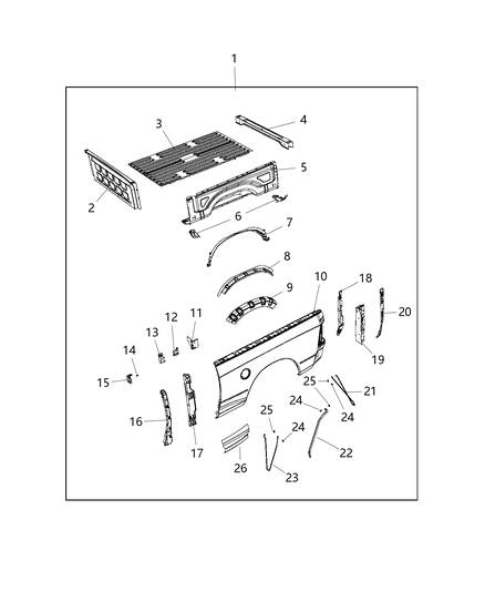 Reinforcement Side Panel Diagram for 68156464AA